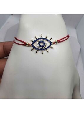 NEW Sterling SIlver 925 Evil Eye Design with Adjustable Bracelet